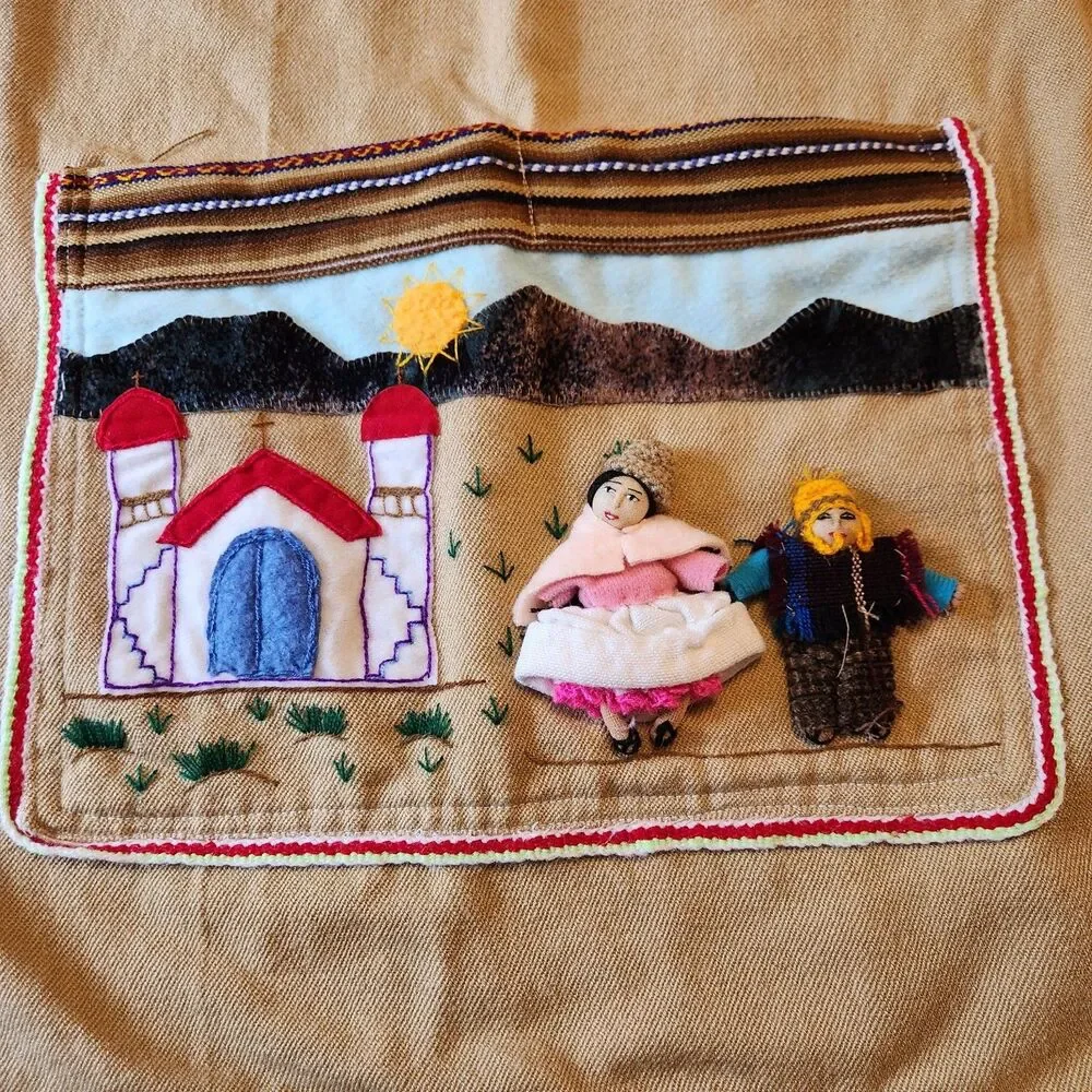 Unique Southwest Bib-style Apron With Front Pockets  Measurements In Photos